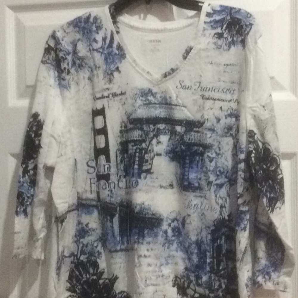 Top, 3/4 sleeve, 1X, by Alia